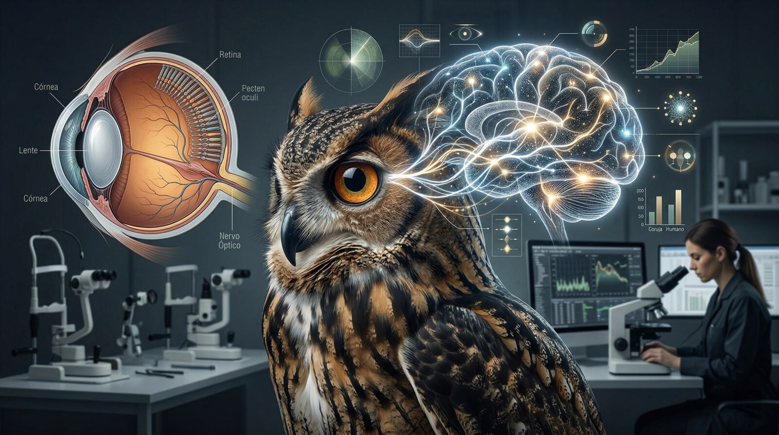 Imagem do projeto Caracterização óptica e morfológica da capacidade informativa do olho de coruja: uma abordagem comparativa