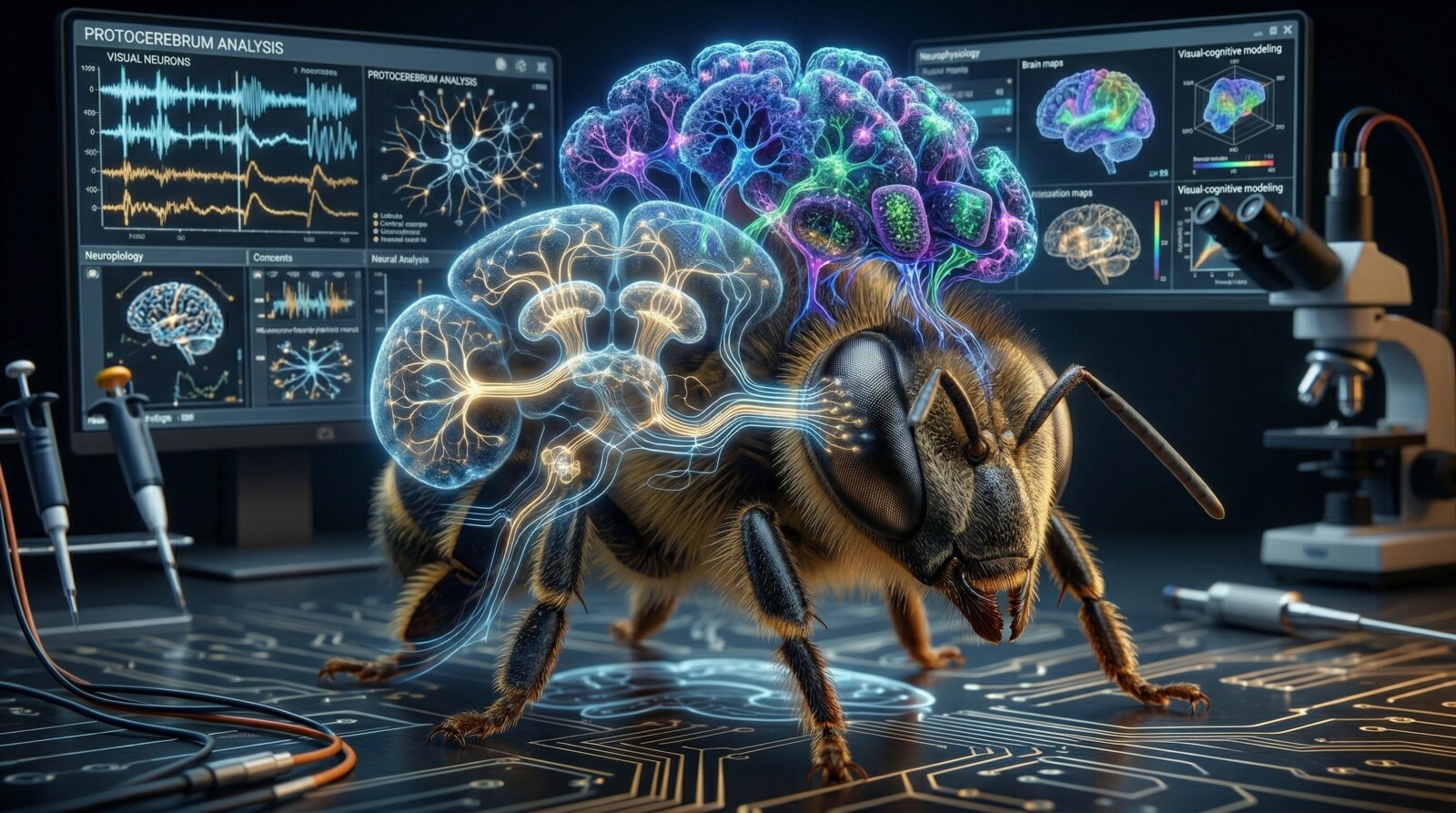 Imagem do projeto Estudo do processamento visual de ordem superior no protocérebro da abelha Apis mellifera